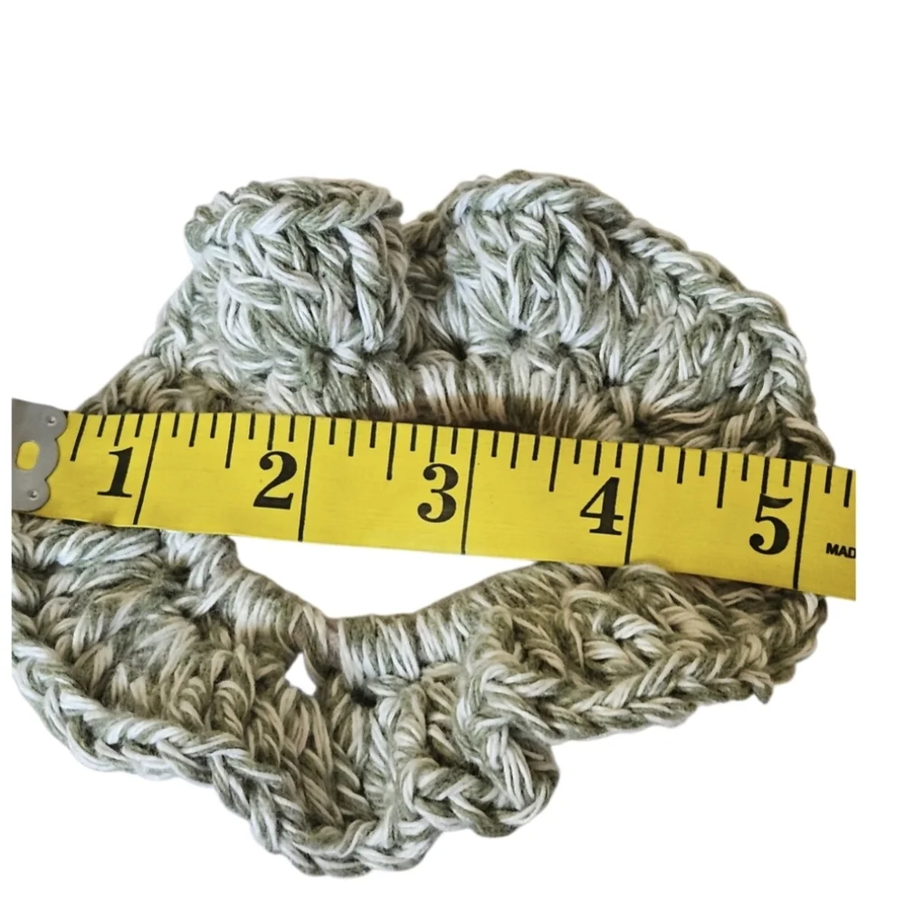 Handmade Sage Green Crochet Ballerina Scrunchie Tutu Bun Hair Accessory Gift